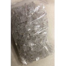 芯越达 4芯电话头 rj11电话水晶头6P4C电话头镀金 200个装