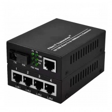 百威视讯BW-SC104G-3KM（千兆3公里）1光4电 光纤收发器 单模单纤（对装）