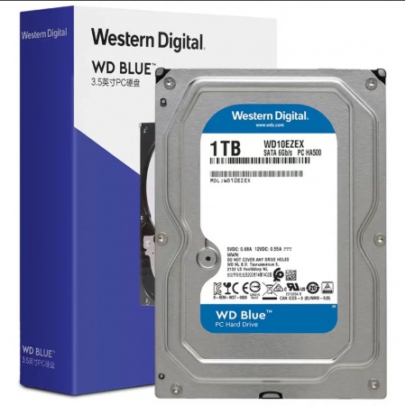 西部数据(WD) 蓝盘 1TB SATA6Gb/s 7200转64M 台式机硬盘(WD10EZEX)