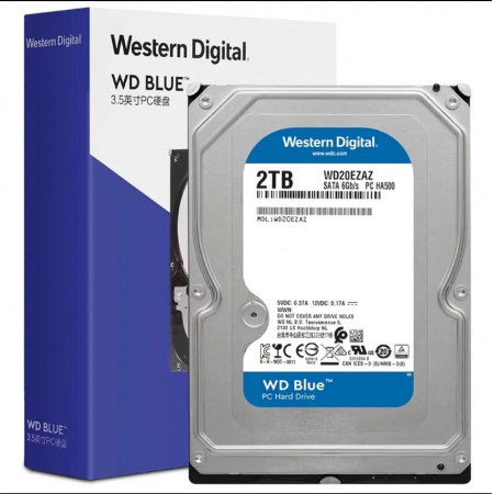 西部数据(WD) 蓝盘 2TB SATA6Gb/s 5400转256M 台式机硬盘(WD20EZAZ)