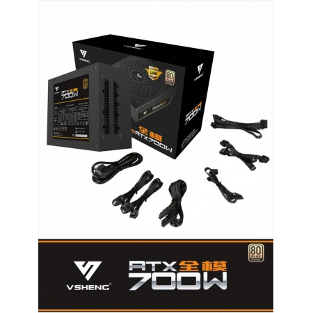 威盛 RTX全模组700W 80PLUS铜牌电脑电源 额定700W