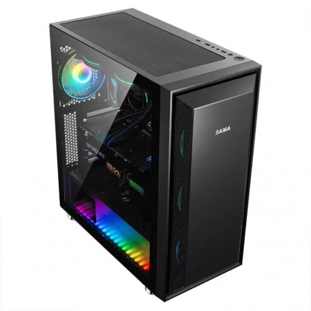 先马 鲁班1 游戏电脑主机箱 钢化玻璃侧透 宽大背线 兼容显卡380mm U3