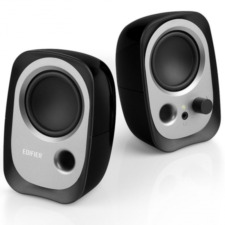 漫步者R12U 外观时尚、音质纯正的入门级微型2.0桌面音响 电脑音箱 黑色