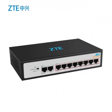 中兴 SW1008P 8+2 全千兆 POE交换机