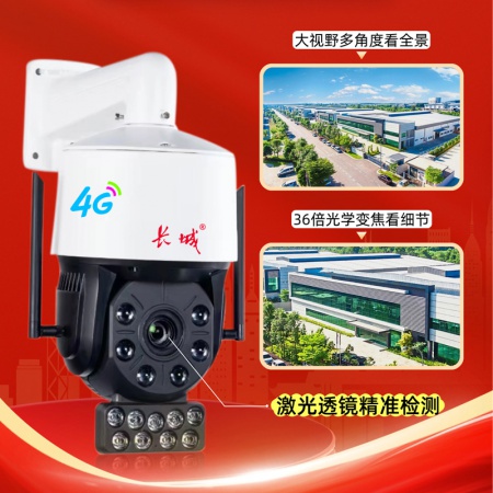 【终生免流量】长城W36-4G 12寸/36倍/400万 双光全彩 4G大球机