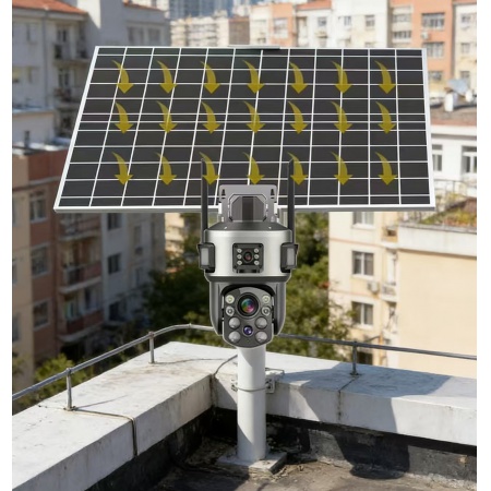 誉鹰天眼C27Q+太阳能套装 6寸30倍变焦 800万黑光全彩 双目枪球