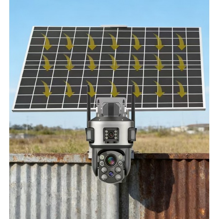 誉鹰天眼C27Q+太阳能套装 6寸30倍变焦 800万黑光全彩 双目枪球